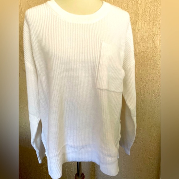 Miracle White Cotton Sweater - Picture 1 of 4